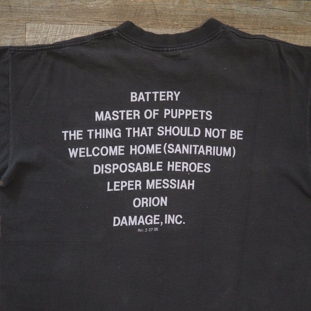 Vintage Metallica 1987 Master Of Puppets Short Sleeve Band Tee Shirt sz XL - Picture 11 of 11